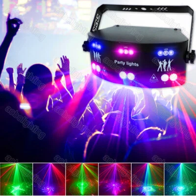 Remote 15 Eyes LED Laser Disco DJ Party Strobe Halloween Christmas Stage Lights - Image 1 of 4