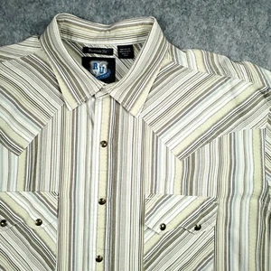 Resistol Hemd Herren XL gestreift grün University Pearl Snap Sägezahn Cowboy Rodeo - Bild 1 von 11