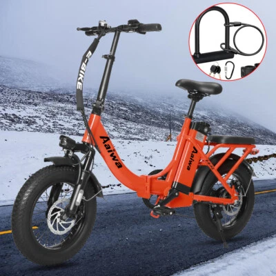 Bicicleta Eléctrica 16" 750W Bicicleta Plegable Neumático Graso Montaña Nieve E-bike EE. UU. Foto 1 de 4