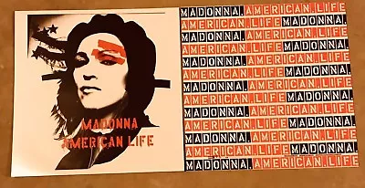 Póster promocional plano de 2 caras de Madonna American Life ¡muy raro! ¡Como nuevo! Anuncio único Foto 1 de 4
