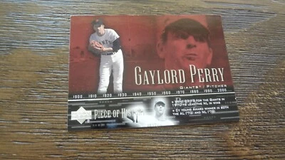 2002 UPPER DECK # 71 GAYLORD PERRY  PIECE OF HISTORY  BASEBALL CARD - Image 1 of 2