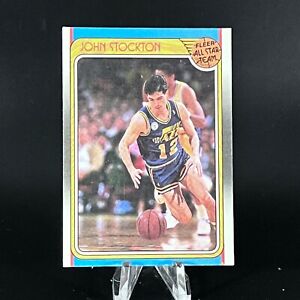 JOHN STOCKTON 1988 FLEER NBA BASKETBALL ALL STAR ROOKIE CARD #127 JAZZ HOF LOOK!