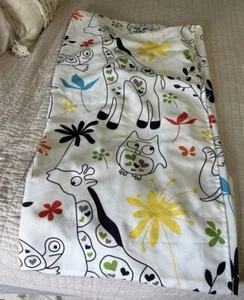 Allure Retro Floral Turtle Owls Giraffe Safari Fabric Shower Curtain Kids Decor - Picture 1 of 6