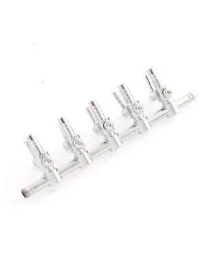Aquarium 5 Way Inline Manifold Air Flow Pump Tubing Splitter Lever Control Valve - Image 1 of 2