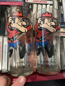 Vintage 1970s 2 Rocky & Bullwinkle DUDLEY DORIGHT Pepsi Collector Series Glass - Picture 1 of 2