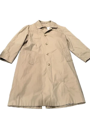 Brooks Brothers Trench Coat Wool Liner Made USA Beige Size XL 25.5W x 47L - Image 1 of 4