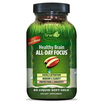 Healthy Brain All-Day Focus - 60 cápsulas blandas líquidas - Aumenta el rendimiento mental... Foto 1 de 4