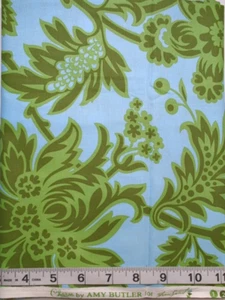 Charm 34"x44" Blue/Green Remnant Amy Butler Free Spirit Cotton Quilt Fabric - Picture 1 of 3