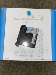 AT&T ML17929 2 Line Corded Speakerphone Caller ID Call Waiting Black Desk Wall - Picture 1 of 5