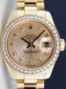ROLEX Ladies 18kt Gold President Datejust Champagne Diamond 179138 SANT BLANC - Picture 1 of 5