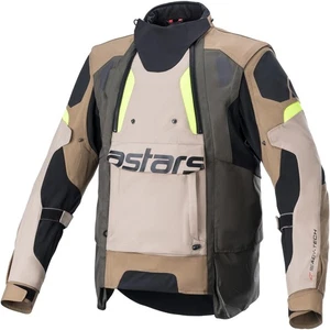 Herren Motorrad Jacke L - Alpinestars Halo Drystar - khaki-sand-fluogelb - Bild 1 von 3