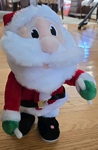 Gemmy Weihnachtsmann musikalisch Plüsch Blitze tanzen 12 Zoll Original Etikett - Bild 1 von 5