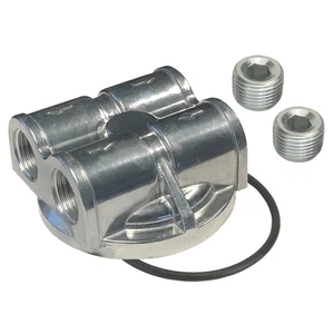 Derale Dual Side Ports Spin On Adapter 1/2" NPT Ports 3/4"-16 Thread Type K - Bild 1 von 3