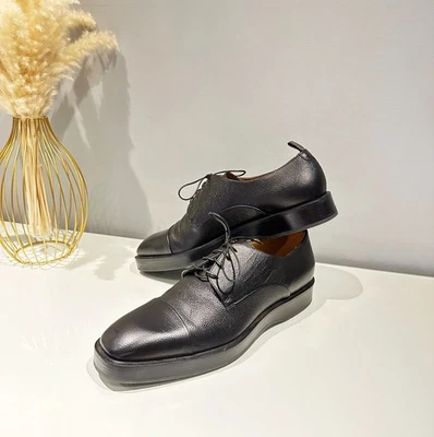 Hugo Boss Men's 'Boulevard' Black Leather Derby Made in Italy Shoes UK10 RRP£449 - Image 1 of 4