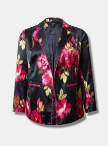 Torrid Neu mit Etikett geblümter lässiger Satin-Blazer 3X feminin Büro Profi Datenight - Bild 1 von 10
