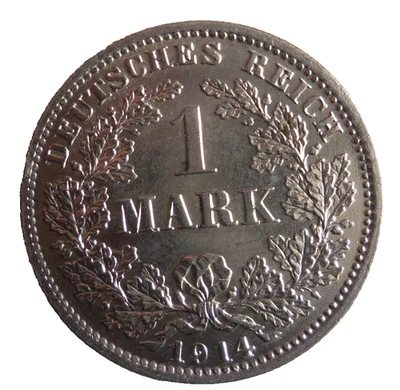 1914 D GERMAN EMPIRE MARK - AU/UNC - Scarce Silver Coin - Lot #N6 - Image 1 of 2