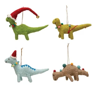 Wollfilz Dinosaurier Ornament mit saisonalem Zubehör | 4 Stile - Bild 1 von 7