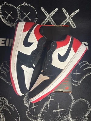 Nike Mens Size 10.5 Air Jordan 1 Low SE Shoes White Black Varsity Red IB8971-106 - Image 1 of 4