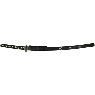 Stunning 41.5-Inch Samurai Sword - Hand-Carved Bushido Code on Black Scabbard - Image 1 of 4
