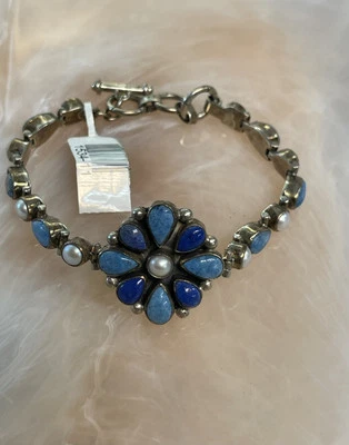 .925 Sterling Silver Multistone Bracelet Adjustable 7 3/8” - Image 1 of 4