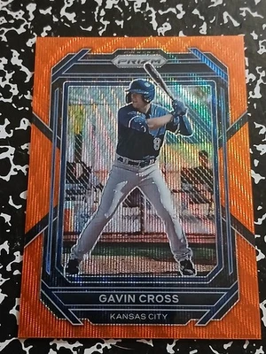 ⭐️2023 Panini Prizm GAVIN CROSS RC Orange Wave Prizm Refractor Parallel #/50 SSP - Image 1 of 4