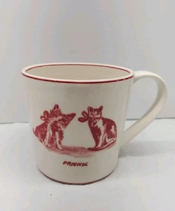 Tazza da tè caffè Anthropologie Molly Hatch Red Terrier cane gatto amici - Foto 1 di 6