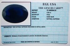 EGL USA CERTIFIED NATURAL SAPPHIRE DARK BLUE OVAL SHAPE 0.58 CT GENUINE GEMSTONE