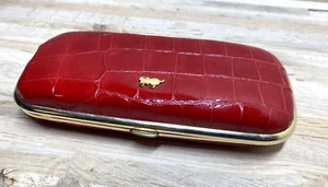 Estuche Gafas MARRÓN BUFFEL Cuero Rojo Diseñador de Lujo ALEMANIA - Imagen 1 de 7