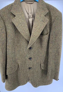 VTG DUNN & Co. Harris Tweed Mens Blazer Jacket Great Britain Size 108 R - Picture 1 of 11