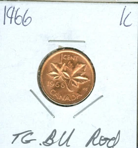 1966 CANADA 1 CENT TOP GRADE BU RED 3.99 CENTS SHIPPING CANADA * - Picture 1 of 2