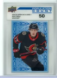 2023-24 Upper Deck Population Count 50 #PC24 Ridly Greig - Picture 1 of 2