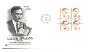 1849 6c Walter Lippmann ArtCraft block of 4, FDC - Picture 1 of 1