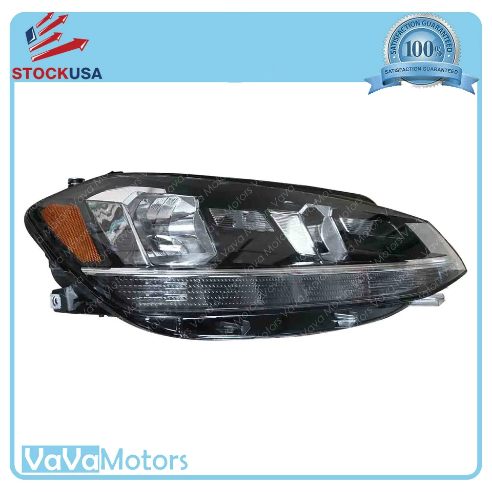 Fits 2018 2020 Volkswagen Golf & GTI Halogen Headlight Assembly Passenger Side - Image 1 of 4