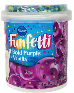 Pillsbury Funfetti Bold Purple Vanilla Frosting 15,6 oz - Foto 1 di 1
