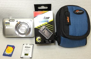 Nikon COOLPIX A300 20.1MP 8x Digital Camera Silver 8GB Card Charger Tested - Picture 1 of 10