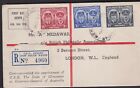 1945  WWII Peace Victory Australia MEDAWAR Registered FDC Cover SYDNEY to GB UK