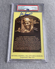 CHICAGO CUBS- LEE SMITH AUTOGRAPH HALL OF FAME PLAQUE CARD PSA/DNA SLAB 432