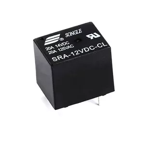 Original 12V 20A Power SONGLE Relay SRA-12VDC-CL T74 5-Pins Black - Picture 1 of 2