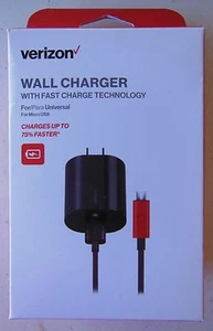 Verizon Wall Charger w/ Fast Charge Technology Universal for Micro USB 6ft cable - Picture 1 of 5