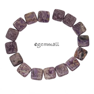 16 Russian Charoite Flat Square Cushion Beads 12mm 7.5" #86234 - Picture 1 of 1