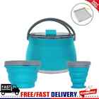 3Pcs Silicone Folding Kettle Cup Set Portable Collapsible Boiling Water Pot Cups