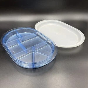Tupperware Preludio Hors D'oeuvres Tray Dividers 7-Pieces Blue 2015A-1 COMPLETE - Picture 1 of 12