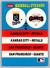 1987 Fleer Baseball Team Stickers #NNO Royals / Giants - VG