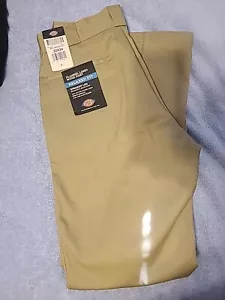 Dickies Hose Herren 32x34 khaki gefüttert Arbeit khaki Chino gerades Bein entspannte Passform - Bild 1 von 2