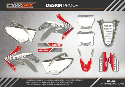 2005 2006 2007 2008 CRF 450R Graphics Kit for HONDA CRF450R 450 R Decals Sticker Foto 1 de 4