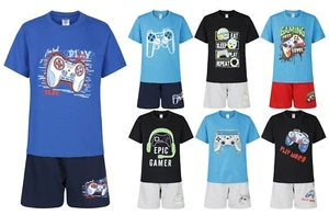 Conjunto de pijama corto para niños jugadores niños tema de juegos conjuntos de pijamas ropa de dormir de 9 a 16 años - Imagen 1 de 23