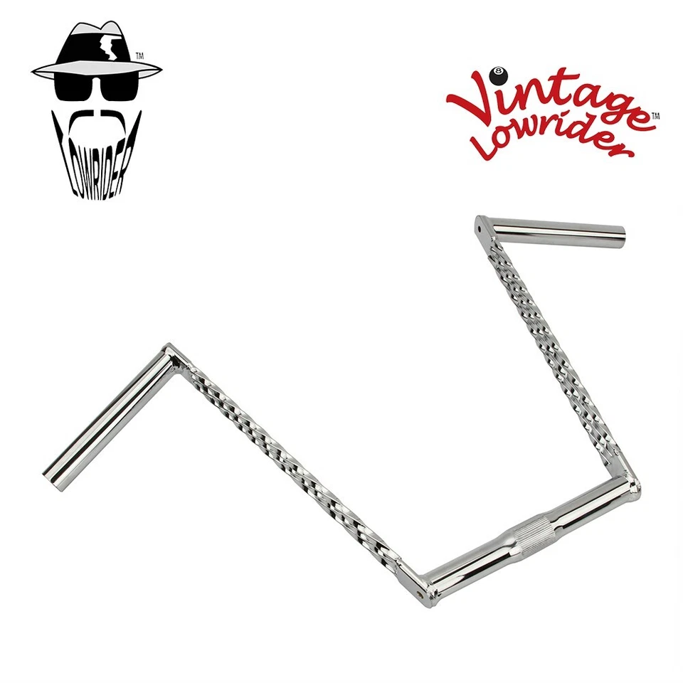 Vintage Lowrider Bicycle TRIPLE SQUARE TWISTED HANDLEBAR 12" 25.4MM CHROME. - Image 1 of 1