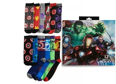 Caja de regalo de 12 días de calcetines Marvel para hombre Foto 1 de 4