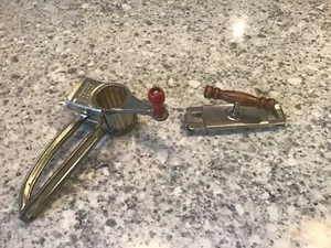 Vintage MOULI Cheese Grater France Made Red Wood Handle + Wood Handle Jar Opener - Picture 1 of 7