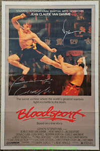BLOODSPORT MOVIE POSTER MINT Autographed by Bolo and Van Damme SILVER SHARPIE